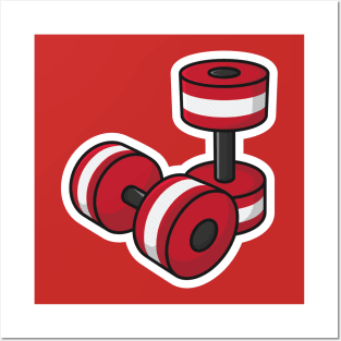 Gym Dumbbells Sticker Set vector illustration. Gym fitness object icon concept. Low weight dumbbells sticker logo design. Dumbbell for training body muscles sticker design logo. Posters and Art